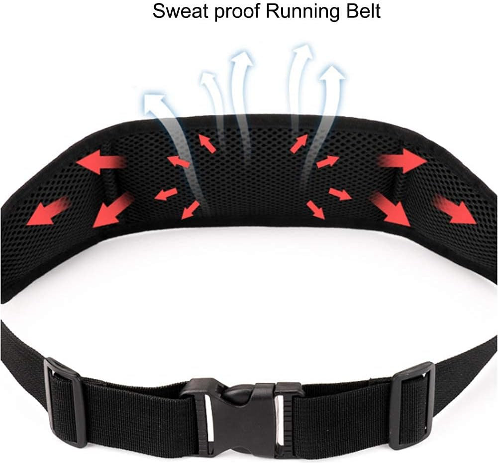 Running Belt Fanny Pack Fitness for Men and Women Outdoor Waterproof Running Belt with Adjustable Strap for Travel Hiking Running Casual Hands Free Wallets Waist Bag Grey Large JL0003 Phone