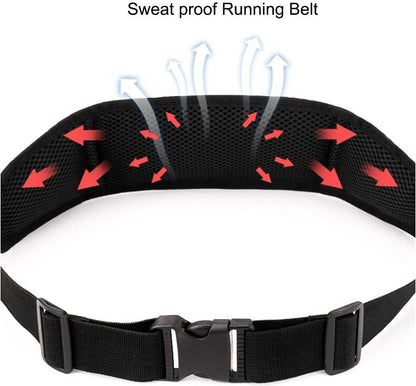 Running Belt Fanny Pack Fitness for Men and Women Outdoor Waterproof Running Belt with Adjustable Strap for Travel Hiking Running Casual Hands Free Wallets Waist Bag Grey Large JL0003 Phone