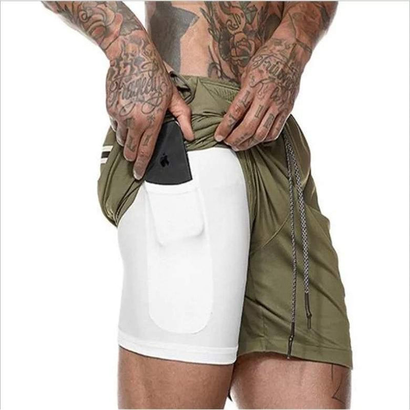 2In1 Mens Running Shorts, Storm Grey | Storm Grey Running Shorts