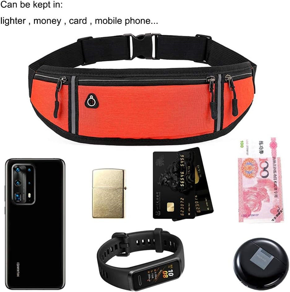 Running Belt Fanny Pack Fitness for Men and Women Outdoor Waterproof Running Belt with Adjustable Strap for Travel Hiking Running Casual Hands Free Wallets Waist Bag Grey Large JL0003 Phone