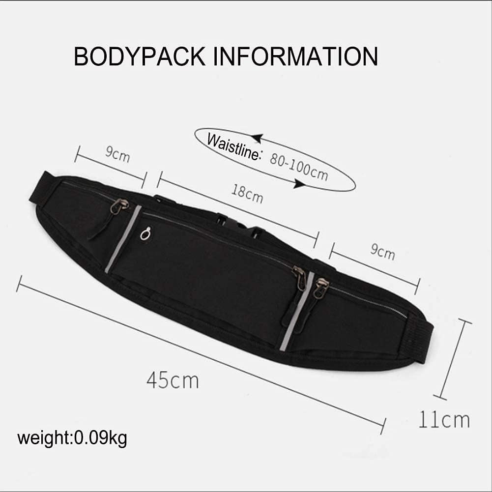 Running Belt Fanny Pack Fitness for Men and Women Outdoor Waterproof Running Belt with Adjustable Strap for Travel Hiking Running Casual Hands Free Wallets Waist Bag Grey Large JL0003 Phone