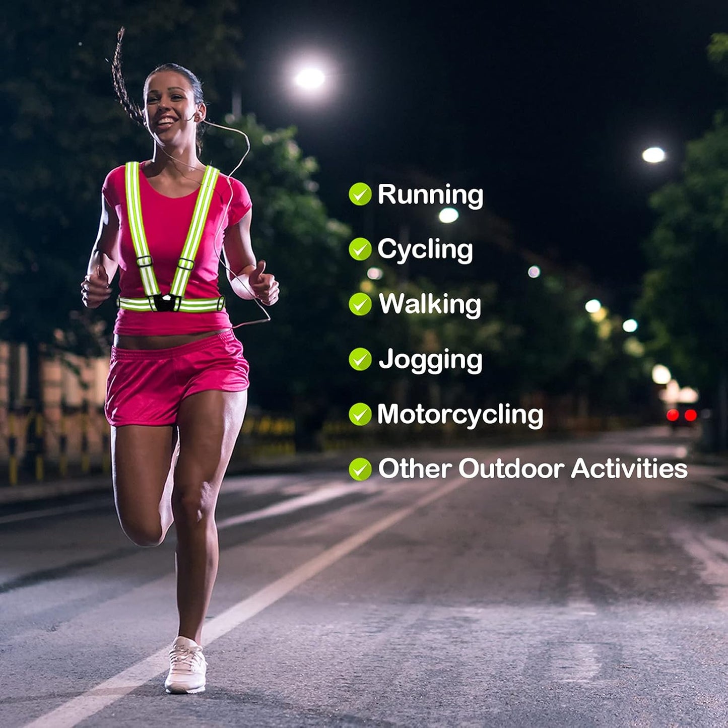 Reflective Vest Running Gear 2 Pack,Reflective Running Vests Belt, Safety Running Vest for Night Running,Cycling