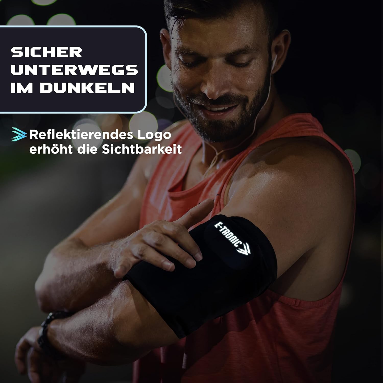 Phone Holder for Running, Cell Phone Arm Bands with Reflective Logo, Phone Strap Armband Fits Iphone and Android, Use for Running, Walking, Hiking and Biking, Gray, XL