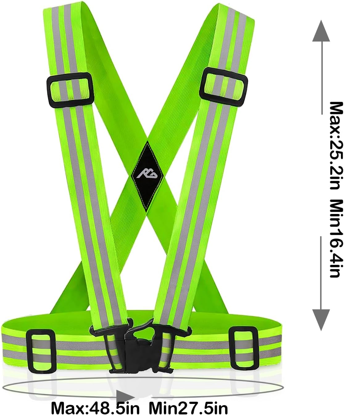 Reflective Vest Running Gear 2 Pack,Reflective Running Vests Belt, Safety Running Vest for Night Running,Cycling