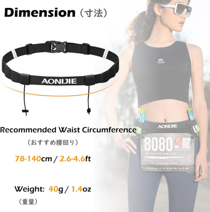Running Bib Holder Race Belt Runner Bib Strap Race Number Belt for Triathlon, Marathon, Running, Cycling