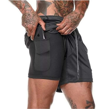 2In1 Mens Running Shorts, Storm Grey | Storm Grey Running Shorts