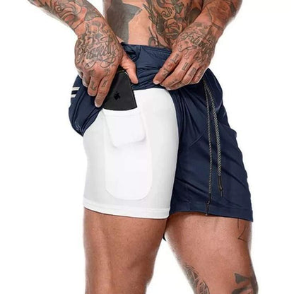2In1 Mens Running Shorts, Storm Grey | Storm Grey Running Shorts