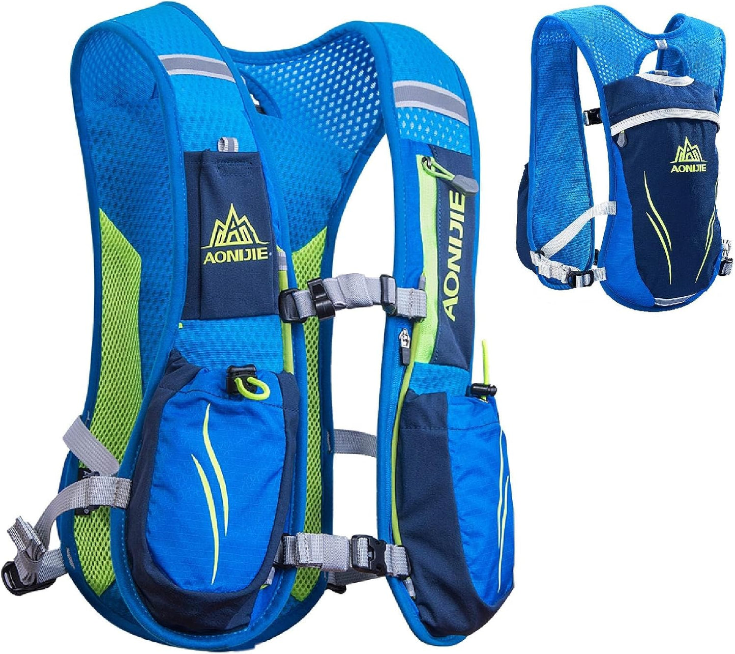 Running Hydration Vest Trail Running Backpack Bpa-Free Leak-Proof Running Water Bottles for Marathon Biking Hiking Cycling Outdoor