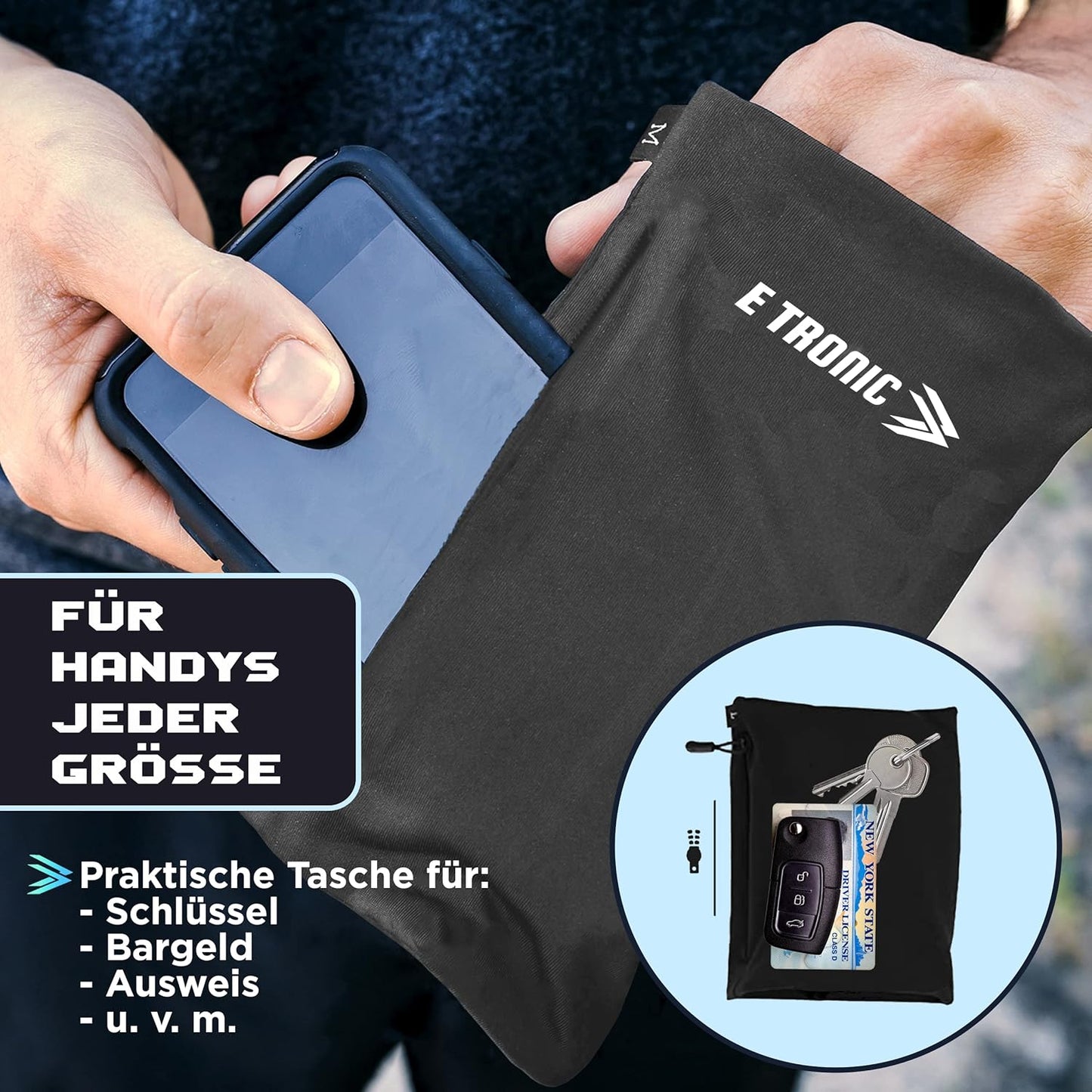 Phone Holder for Running, Cell Phone Arm Bands with Reflective Logo, Phone Strap Armband Fits Iphone and Android, Use for Running, Walking, Hiking and Biking, Gray, XL