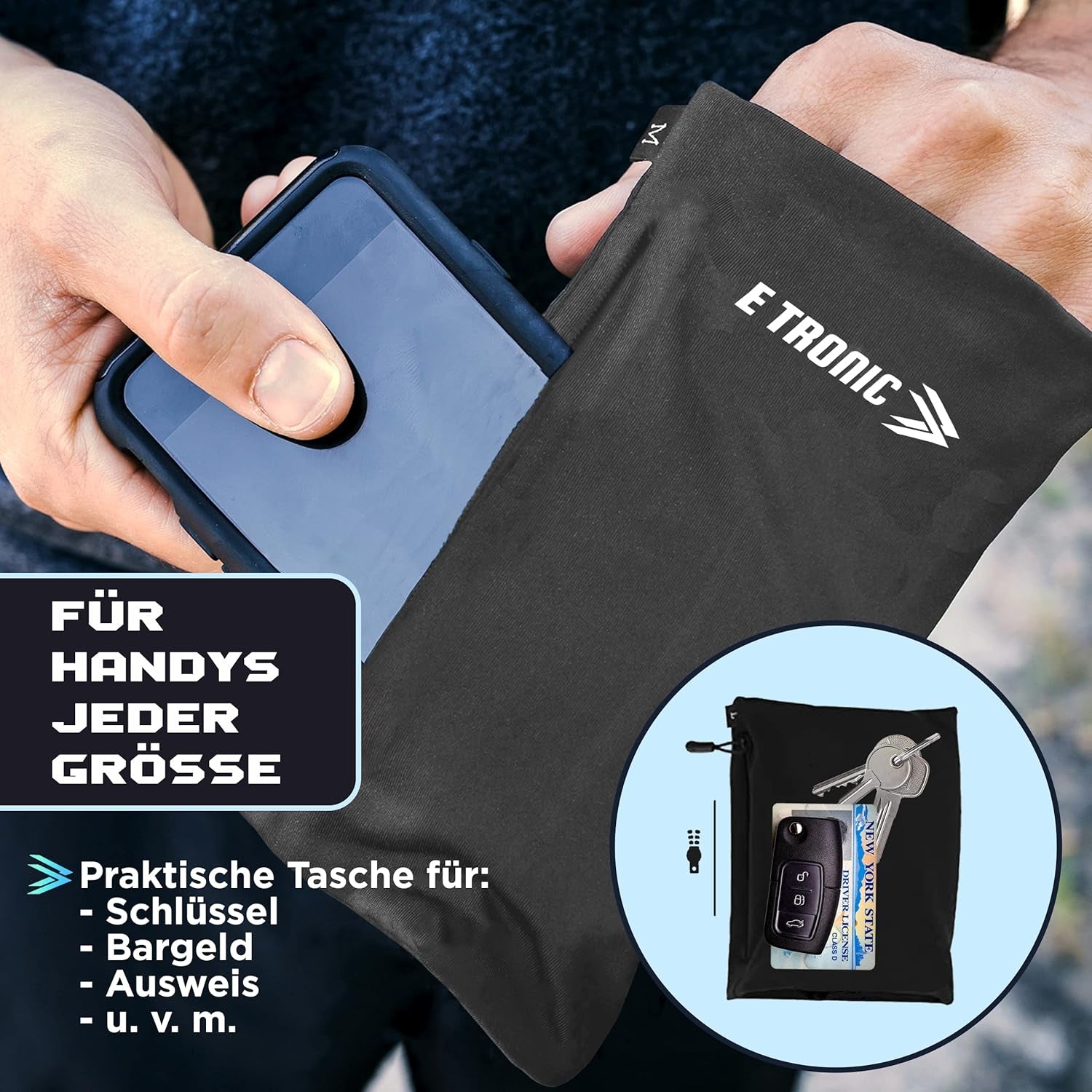 Phone Holder for Running, Cell Phone Arm Bands with Reflective Logo, Phone Strap Armband Fits Iphone and Android, Use for Running, Walking, Hiking and Biking, Gray, XL