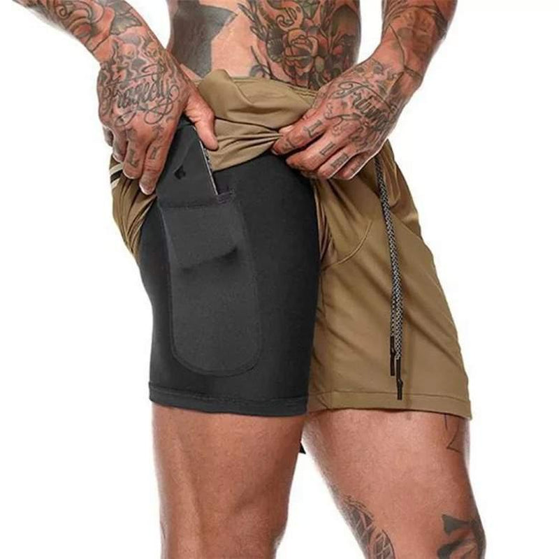 2In1 Mens Running Shorts, Storm Grey | Storm Grey Running Shorts
