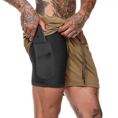 2In1 Mens Running Shorts, Storm Grey | Storm Grey Running Shorts